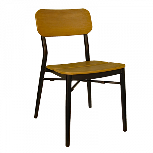 Stackable Aluminum Plastic Wood Side Chair 7181S