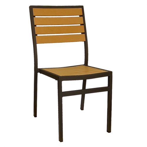 Aluminum Patio Chair With Teak Imitation Slats 7045S