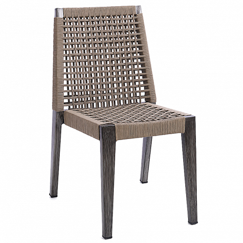 Aluminum Patio Stack Chair w/ Poly Rope Back & Seat 7213