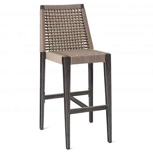 Aluminum Patio Barstool w/ Poly Rope Back & Seat 7213B